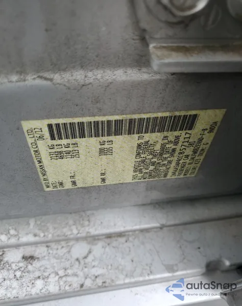 2012 Nissan Maxima S z USA, uszkodzony, nr VIN 1N4AA5AP4CC857117